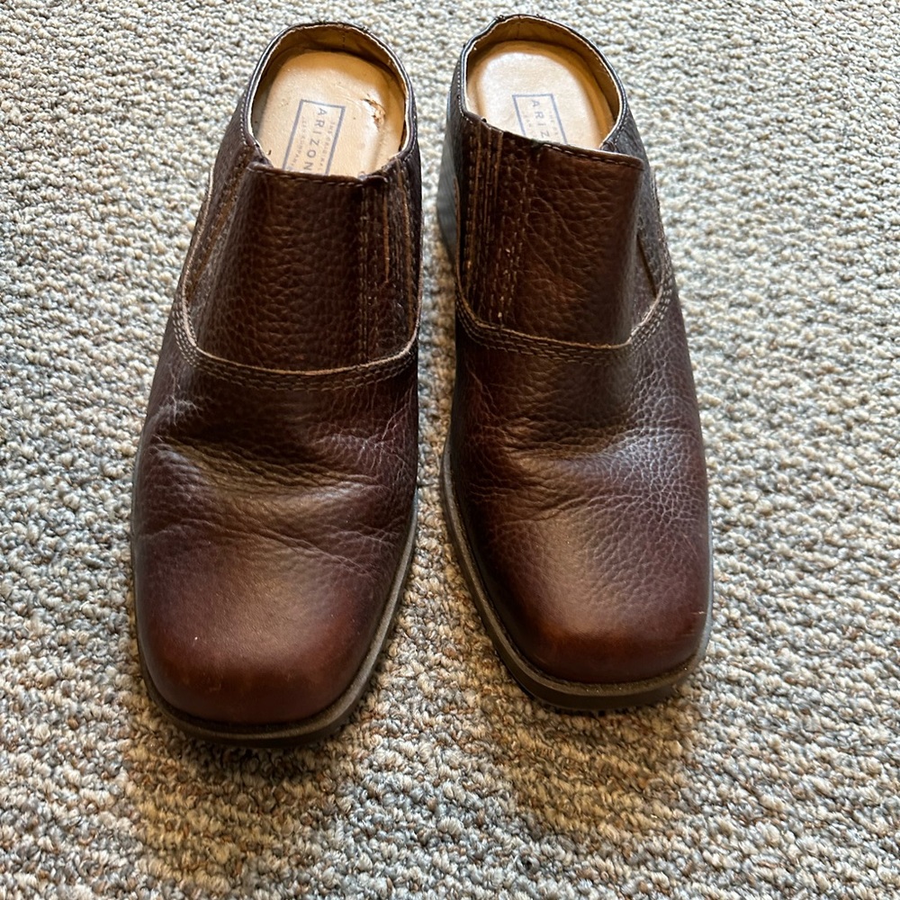 Arizona slide on cloggy loafers.